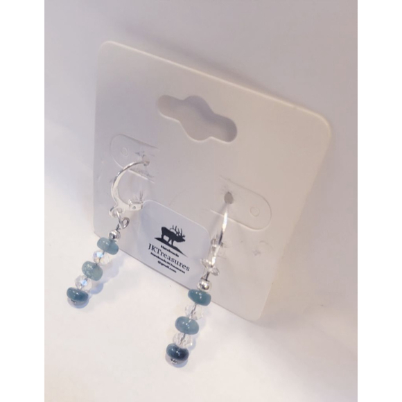 Grandidierite Gemstone Sterling Silver Drop Earrings - Picture 4 of 5